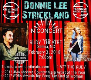 Donnie Lee Strickland w/special guest Abby Stephens @ Rudy Theatre | Selma | North Carolina | United States