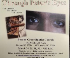 Through Peters Eyes Easter Passion play @ Benson Grove Baptist Church | Angier | North Carolina | United States