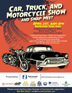 Car, Truck, and Motorcycle Show and Swap Meet @ Downtown Four Oaks | Four Oaks | North Carolina | United States