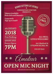 Amateur Open Mic Night @ Kosmic Kittens Cat Lounge | Selma | North Carolina | United States