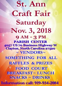 St. Ann Craft Fair @ St. Ann Catholic Church | Clayton | North Carolina | United States