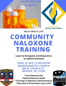 Free Community Naloxone Training in Benson @ Benson Baptist Church | Benson | North Carolina | United States