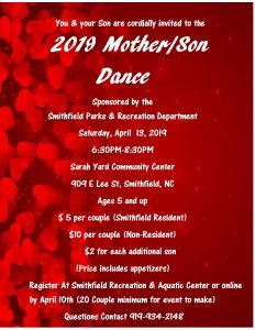 2019 Mother Son Dance @ Sarah Yard Community Center | Smithfield | North Carolina | United States