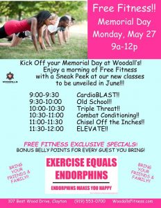 Memorial Day FREE Fitness! @ Woodall's Fitness and Performance | Clayton | North Carolina | United States