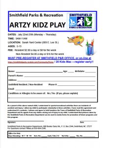 Artzy Kidz Play @ Sarah Yard Community Center | Smithfield | North Carolina | United States