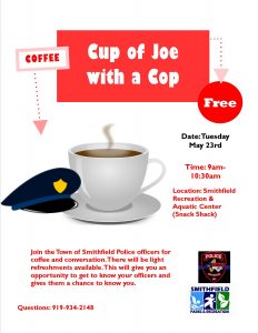 Cup of Joe with a Cop @ Smithfield Recreation & Aquatic Center | Smithfield | North Carolina | United States