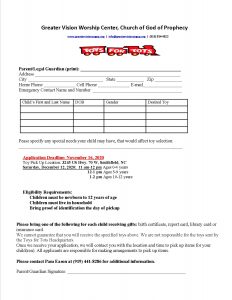Toys for Tots @ Greater Vision Worship Center, Church of God of Prophecy | Smithfield | North Carolina | United States