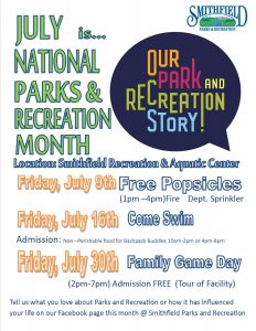 Smithfield Parks & Recreation Month @ Smithfield Recreation & Aquatic Center | Smithfield | North Carolina | United States